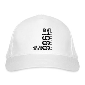 Geburtstag Mai 1966 Mai geboren im Mai - Bio-Baseballkappe - Weiß - Vorne