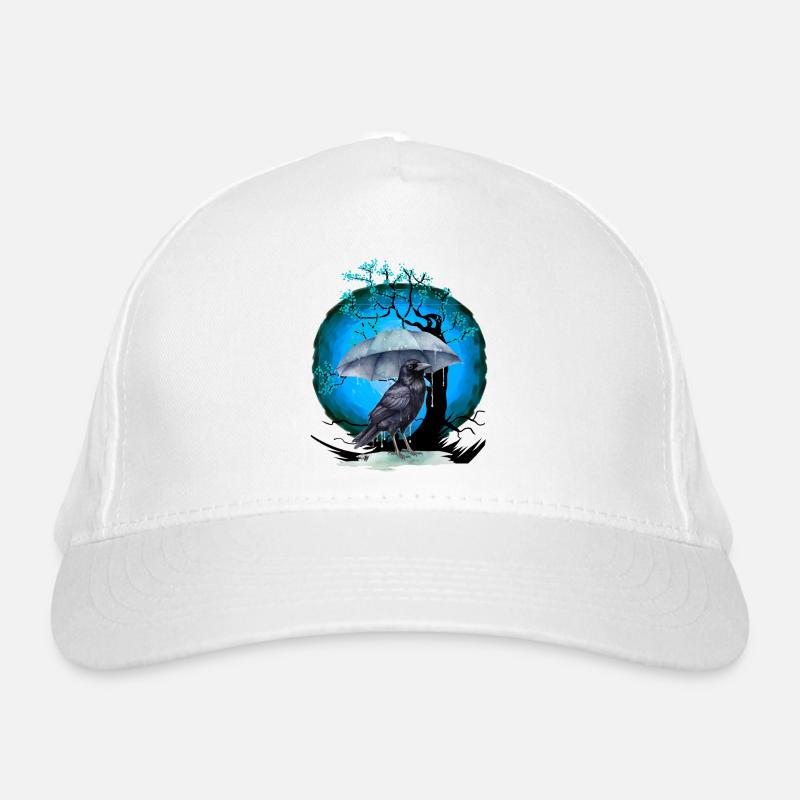 Tree, Cherry Blossom, Bird Organic Baseball Cap