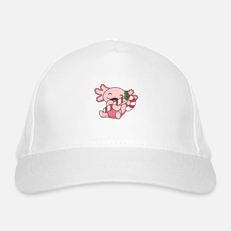 Axolotl Canne de Noël axolotl mignon Casquette classique bio