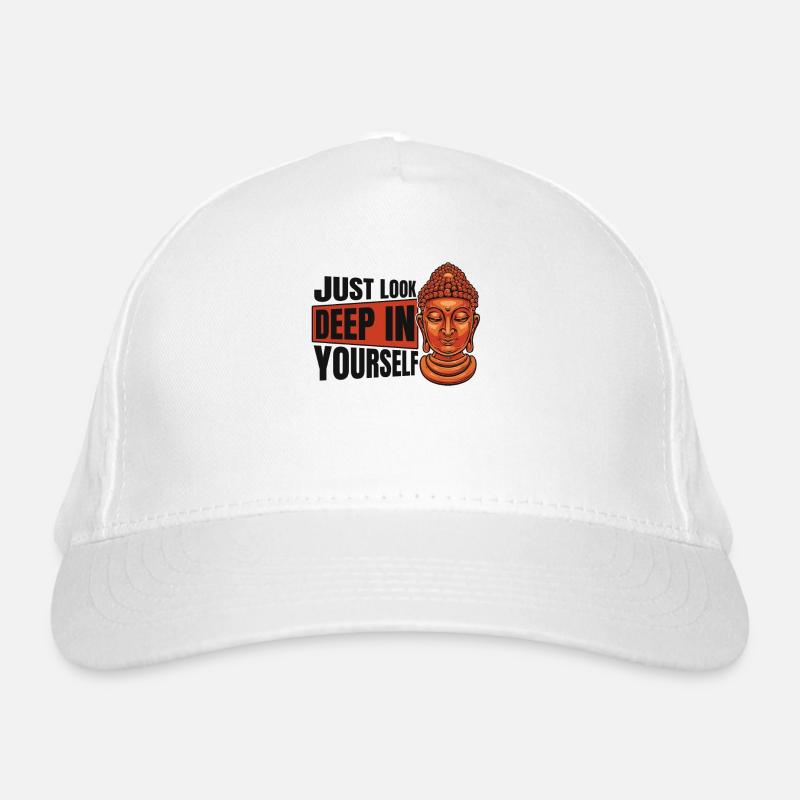 Il suffit de regarder au plus profond de vous-même Symbole de la statue bouddhiste Casquette classique bio