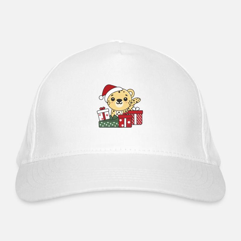 Léopard Cadeau de Noël Animaux d’hiver Léopard Casquette classique bio