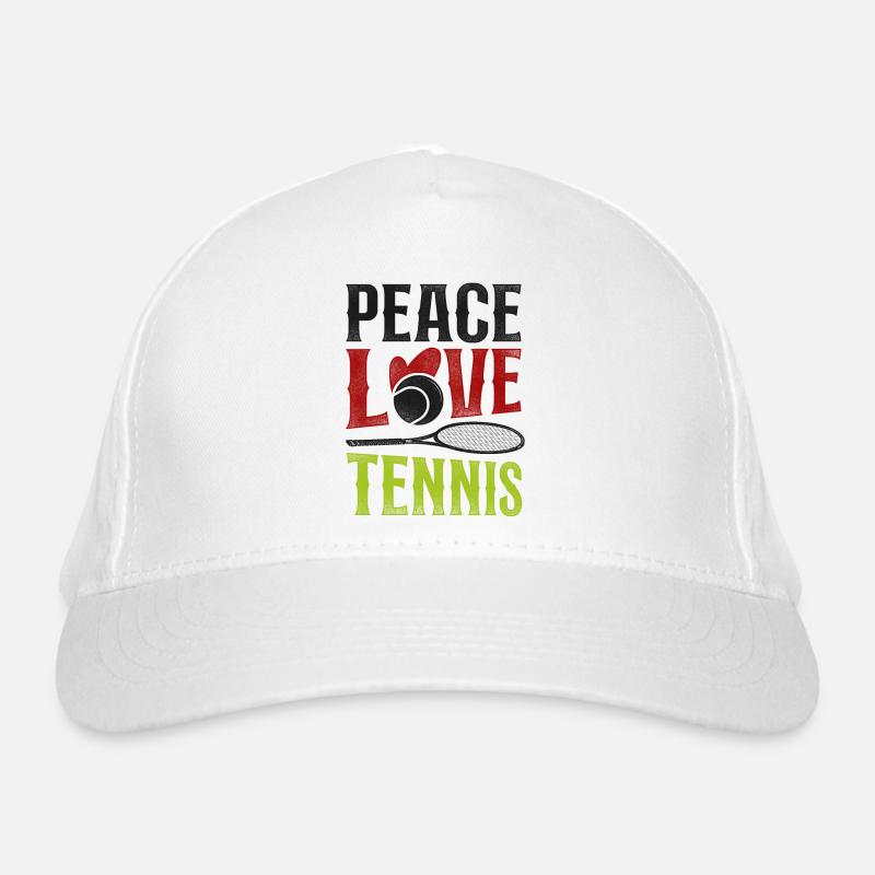 Funny Tennis Player Racket Girl - Bio-Baseballkappe - Weiß