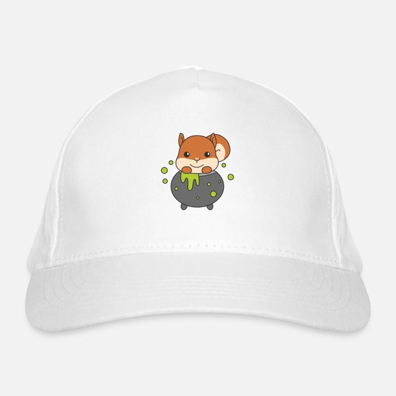 Écureuil Joyeux Halloween Chaudron de la sorcière Casquette classique bio