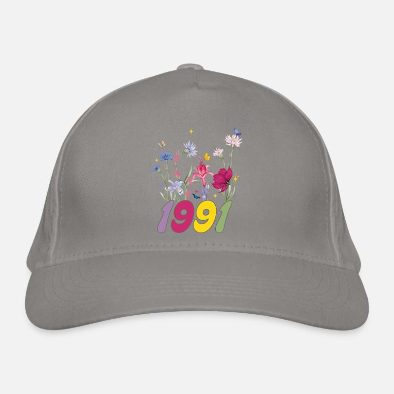 Année de naissance 1991 fleurs sauvages Casquette classique bio
