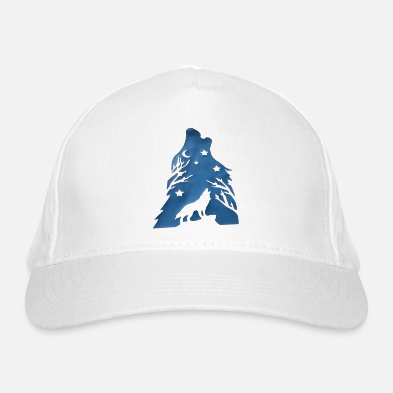 Wolf Howls Night Organic Baseball Cap