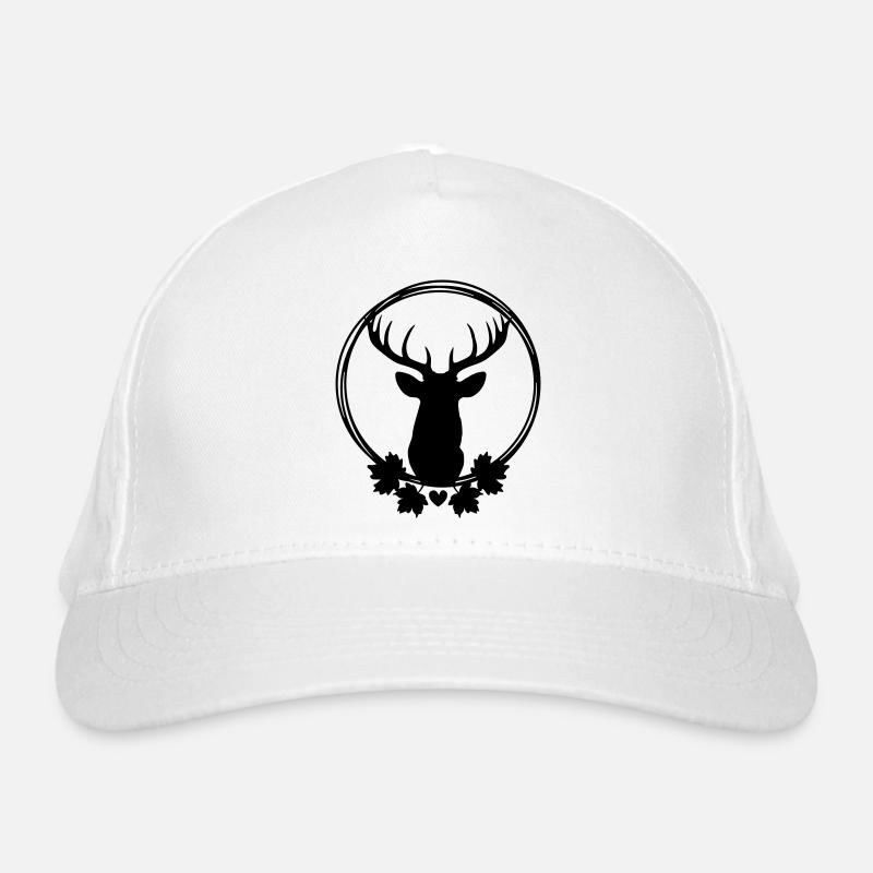 Wreath with deer Organic Baseball Cap