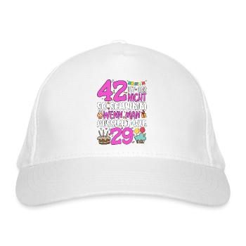 42 Ist Gar Nicht So Schlimm - Bio-Baseballkappe - Weiß - Vorne