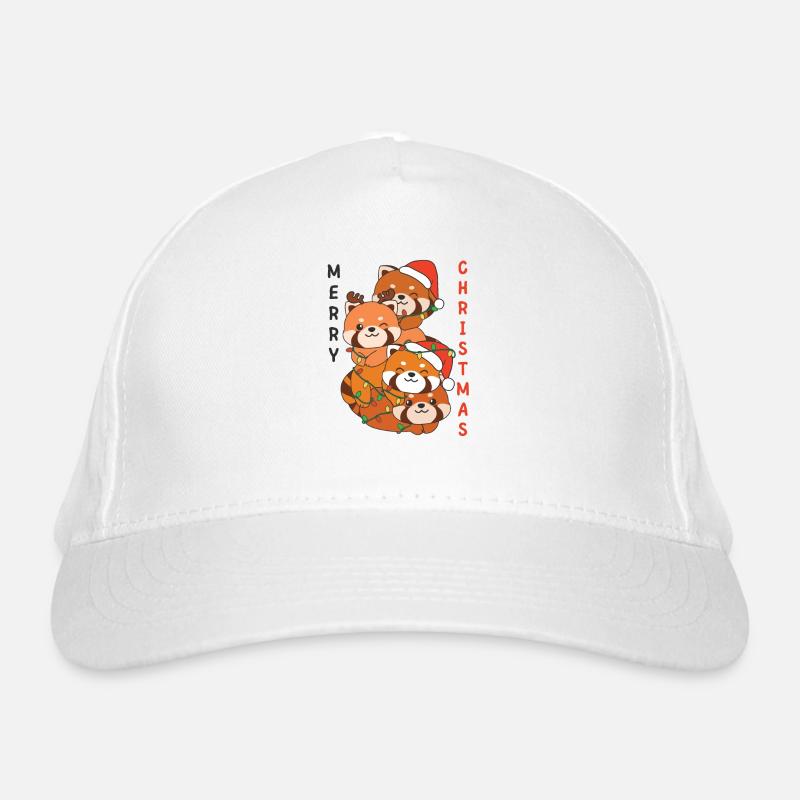 Red Panda Christmas Tree Christmas Animals Organic Baseball Cap