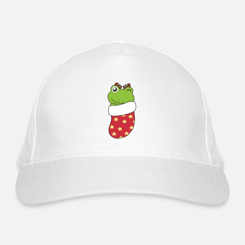 Cute frogs in Christmas sock for Christmas Organic Baseball Cap