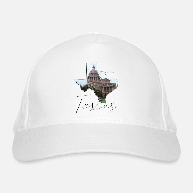 Texas State Capitol in Texas State Map TX Organic Baseball Cap