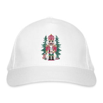 Festlicher Nussknacker mit Kaffee für einen - Bio-Baseballkappe - Weiß - Vorne