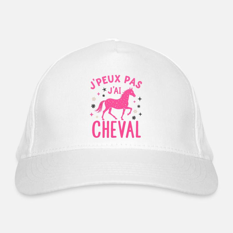 J'Peux Pas J'Ai Cheval Rose, fleur Casquette classique bio