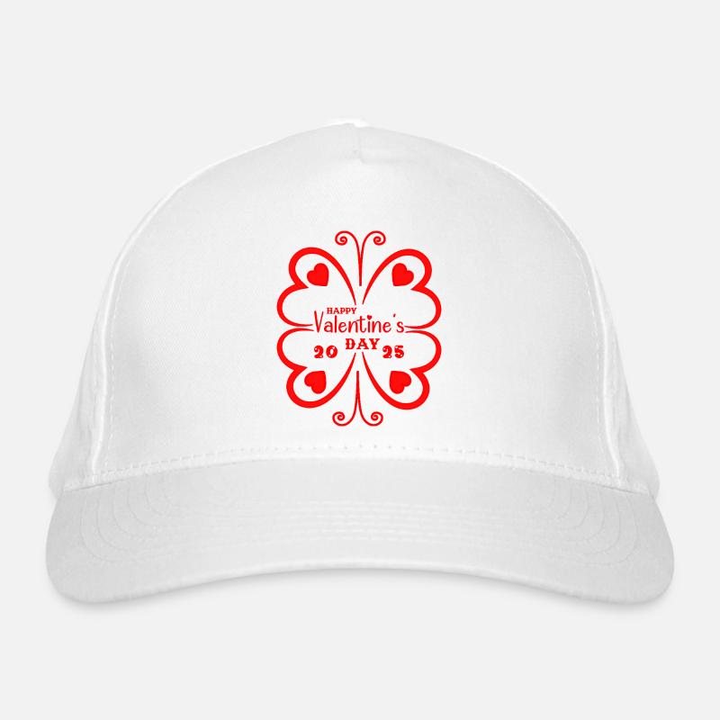 T-shirt Joyeuse Saint Valentin Papillon 2025 - Casquette classique bio - blanc