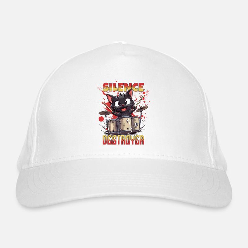 Drums Drums Silence Destroyer Cat Funny Organic Baseball Cap