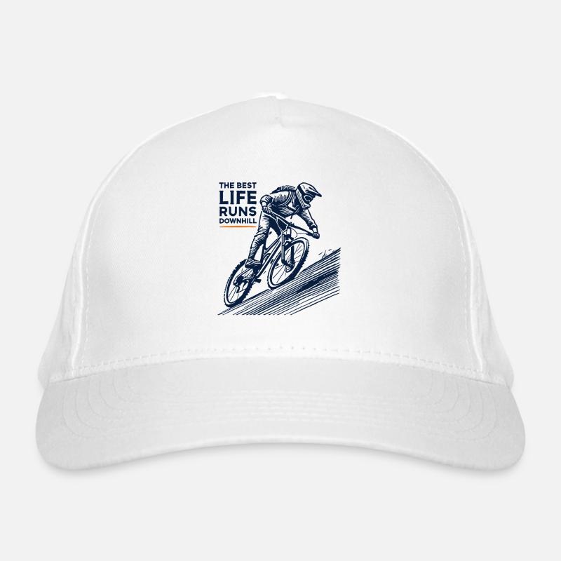 Fahrrad Abfahrt Retro The Best Life Runs Downhill Bio-Baseballkappe