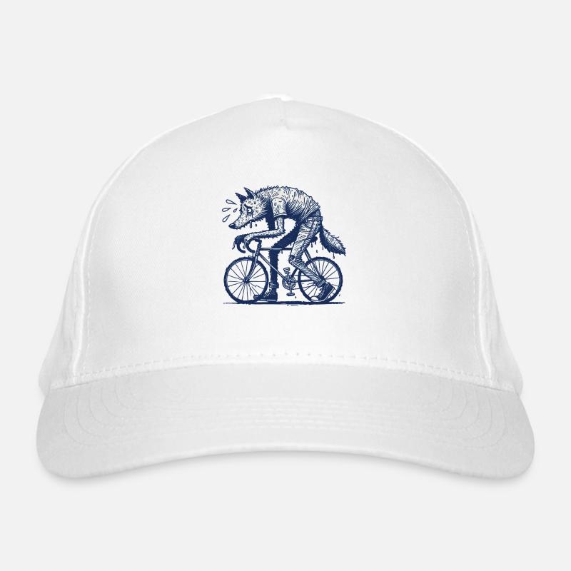Bicycle Wolf Creative Cycling Design Organic Baseball Cap