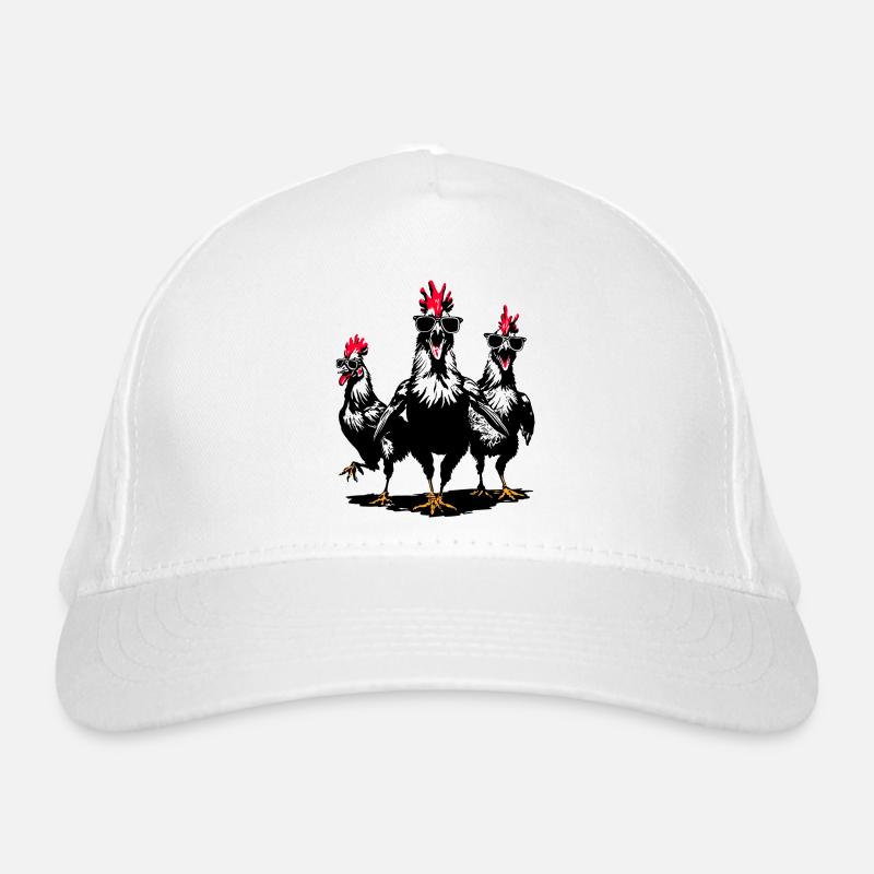 Funny Chickens with Sunglasses - Gockel Fun Organic Baseball Cap