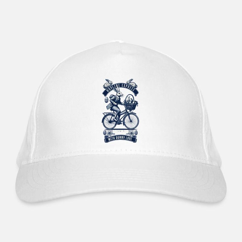 Easter Retro Bunny Bicycle Basket Eggs Organic Baseball Cap