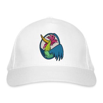 Bremen Town Musicians: Rooster for early risers! - Organic Baseball Cap - white - Front