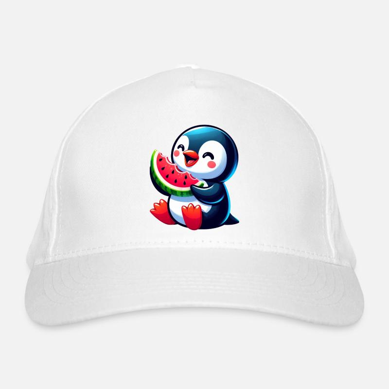 mignon pingouin melon pastèque dessin animé d’été Casquette classique bio