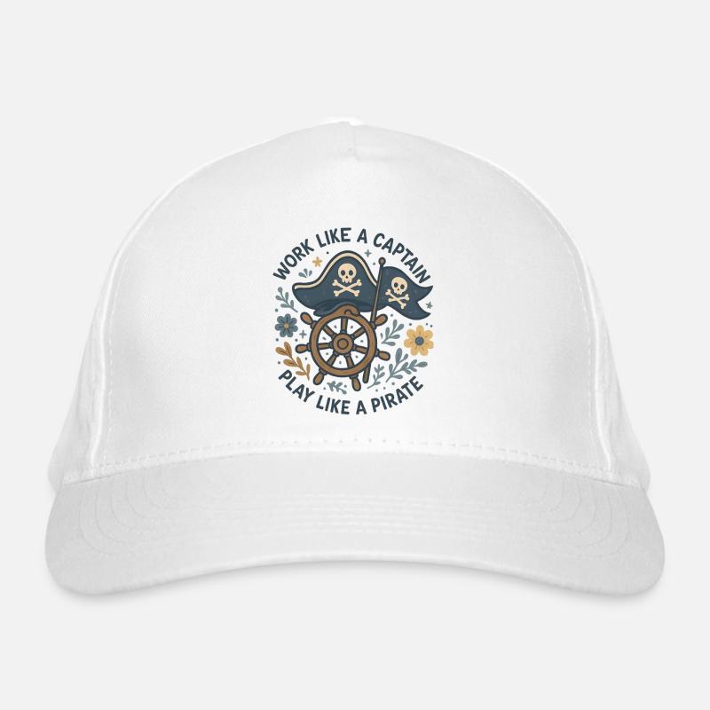 Work like a captain Play like a pirate Organic Baseball Cap