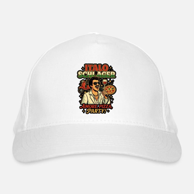 Italo Schlager Pizza Party Design Organic Baseball Cap