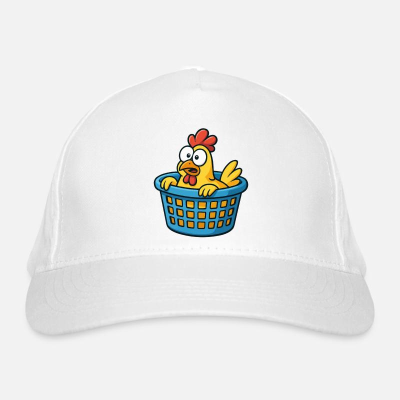 Playful Chicken Cardboard Print Organic Baseball Cap