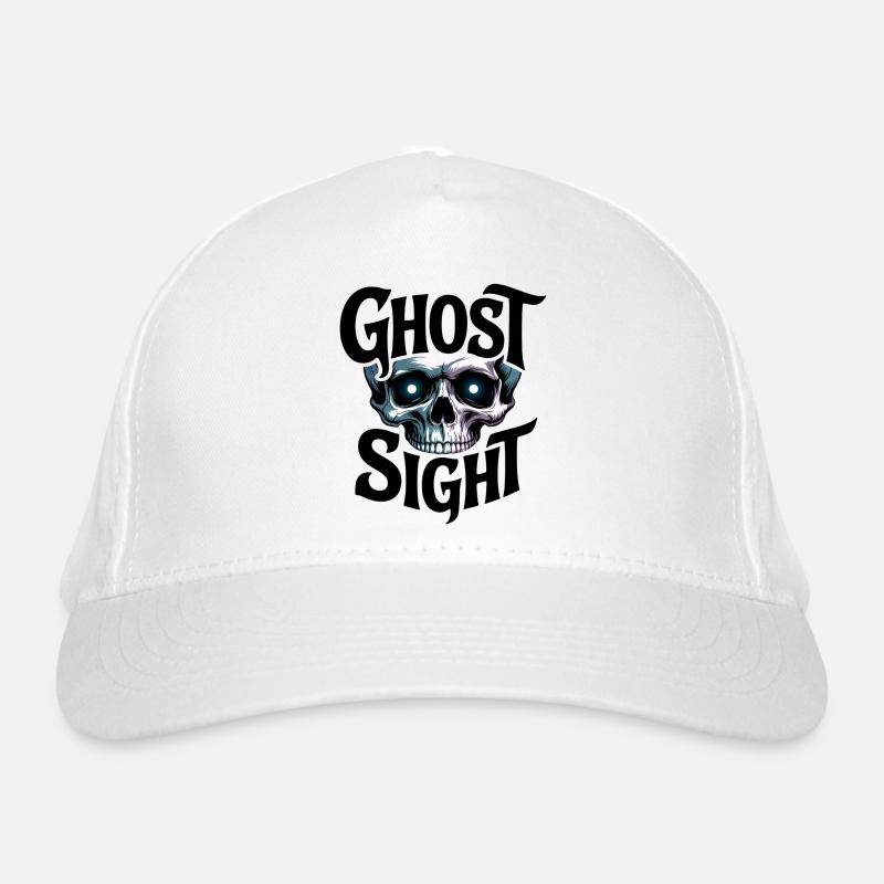 Ghost Skull Neon Eye Print Organic Baseball Cap