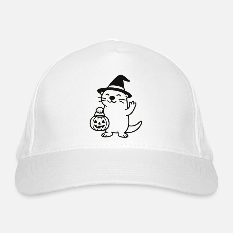 Otter with Halloween Magic Hat Organic Baseball Cap