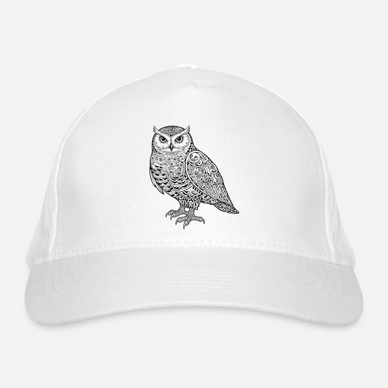Schneeeule Ornament  Bio-Baseballkappe