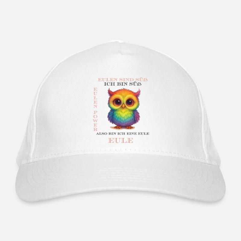 Regenbogen Eulen Power Bio-Baseballkappe