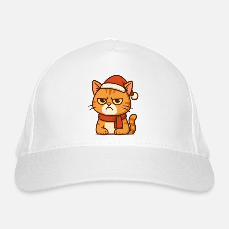 Grummiger Weihnachtskater Bio-Baseballkappe