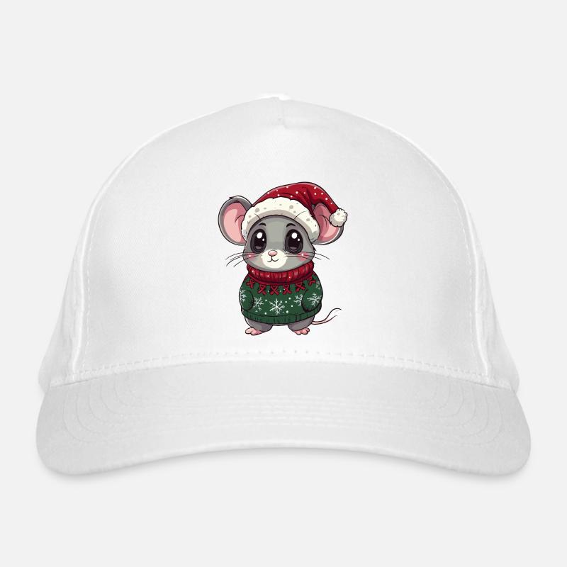 Mouse Christmas Xmas Organic Baseball Cap