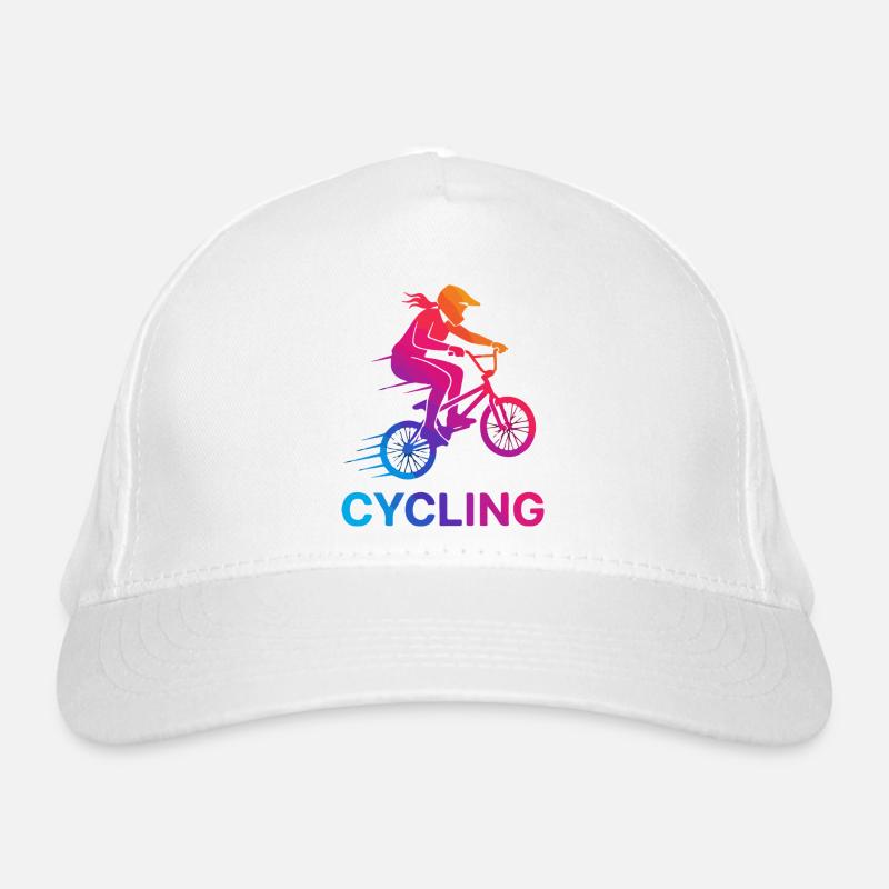 Gradient Cyclist Silhouette - Bio-Baseballkappe - Weiß
