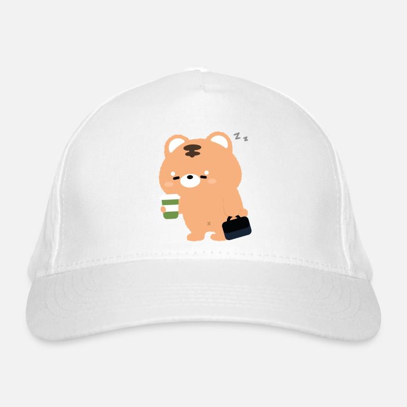 Kawaii Tiger mit Kaffeetasse Bio-Baseballkappe
