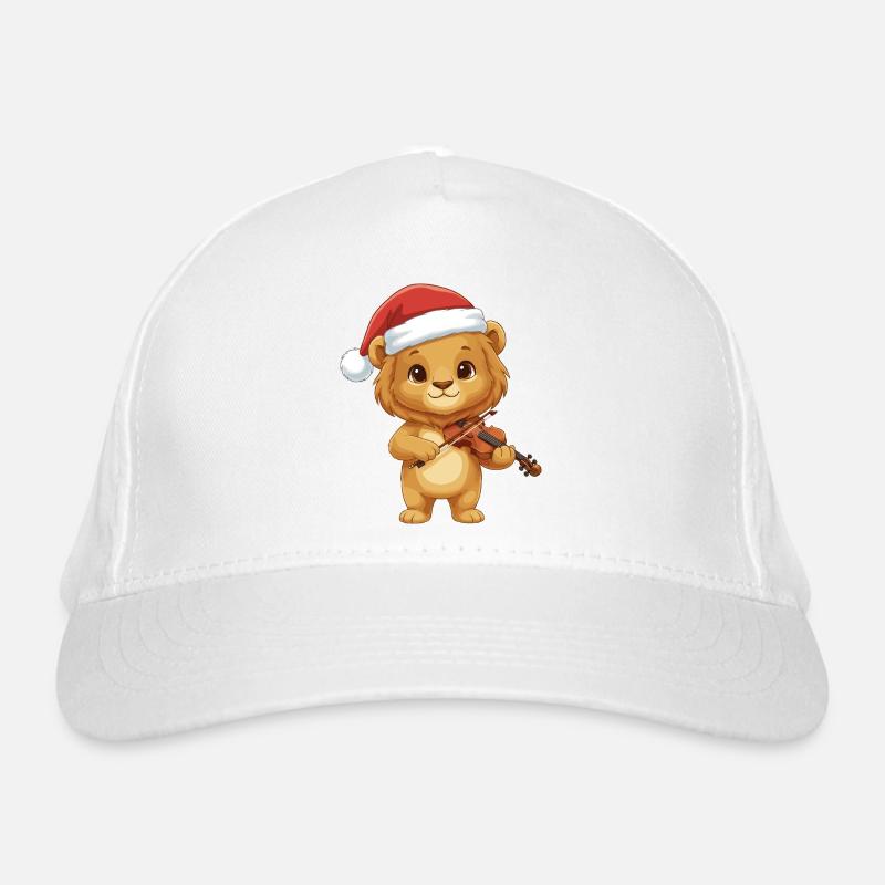 Le lion de Noël jouant de l’art du violon Casquette classique bio