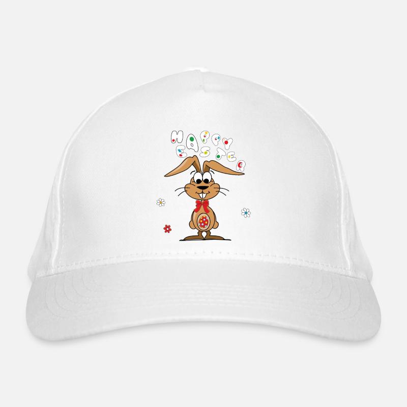 Easter bunny with colorful egg Organic Baseball Cap