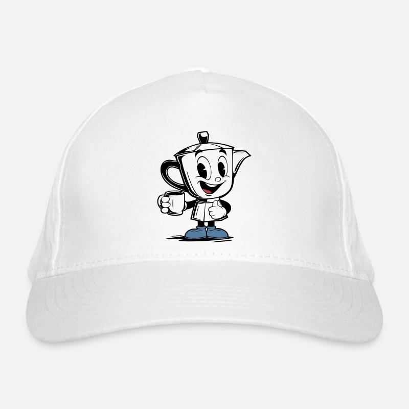 Vintage Moka Pot Mascot Organic Baseball Cap