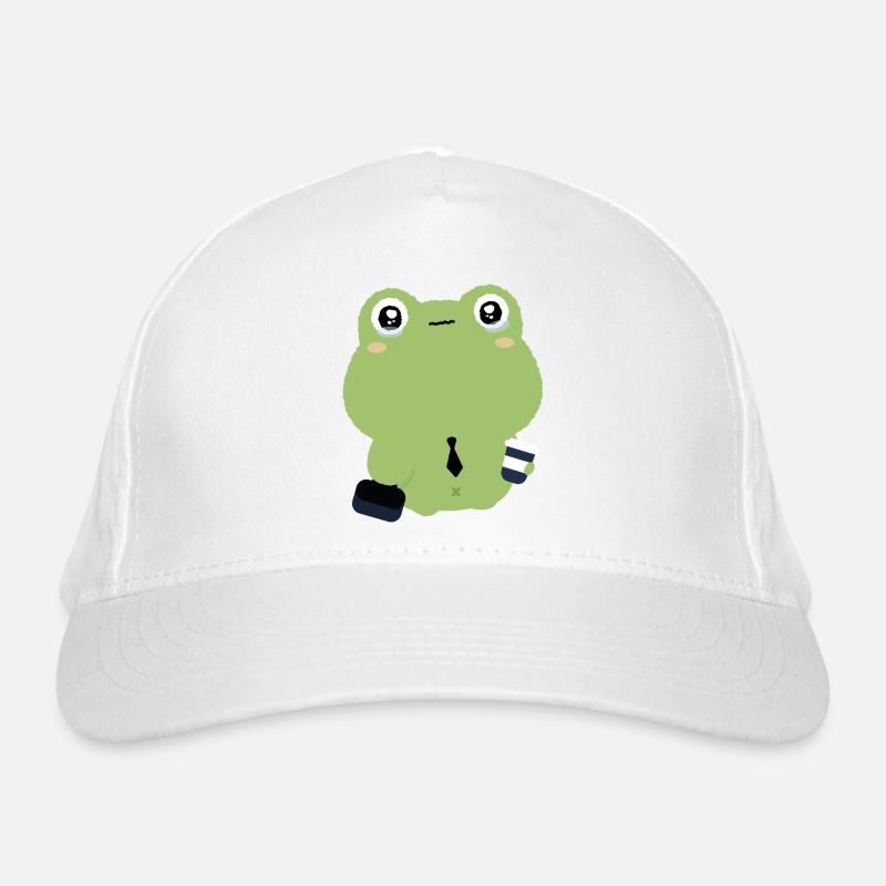 Tired Office Frog in Tie Organic Baseball Cap