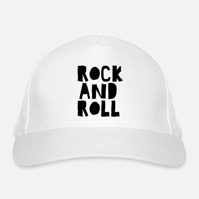 Rock'n'Roll-Logo mit Distressed Bio-Baseballkappe