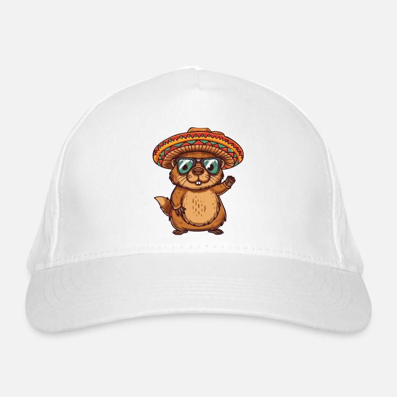 Beaver Comic Funny Sombrero Organic Baseball Cap