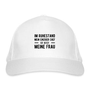 Ruhestand Lustiger Spruch Verheiratet Ehesklave - Bio-Baseballkappe - Weiß - Vorne
