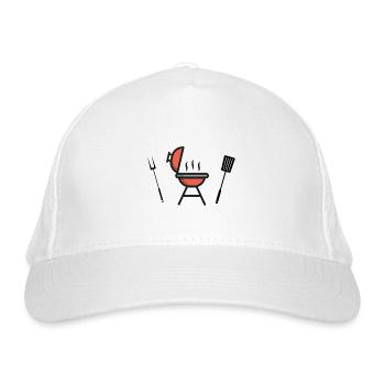 Grill Barbecue Season Icon - Organic Baseball Cap - white - Front