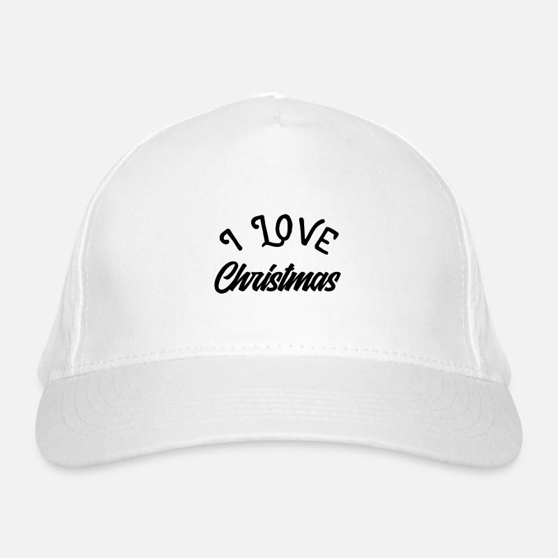 I love Christmas - Bio-Baseballkappe - Weiß
