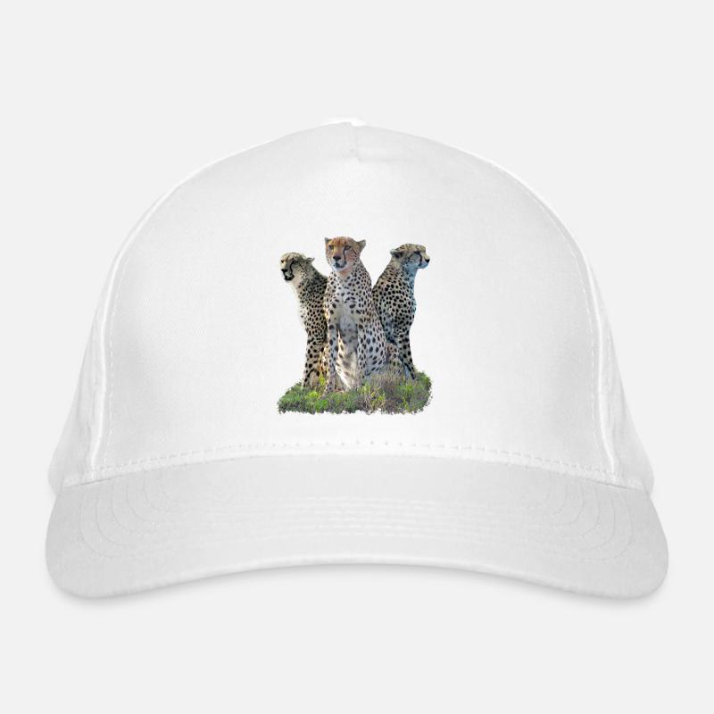 3 guépards - guépard - gros chat - chat - Afrique Casquette classique bio