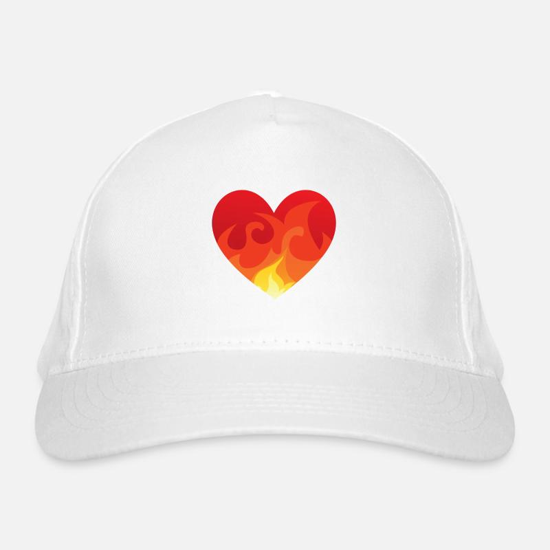 Coeur avec le feu de Casquette classique bio