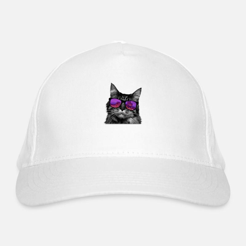 Cat sunglasses kitten city gift idea Organic Baseball Cap
