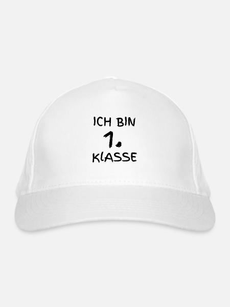ich bin 1. Klasse - Bio-Baseballkappe - Weiß - Vorne