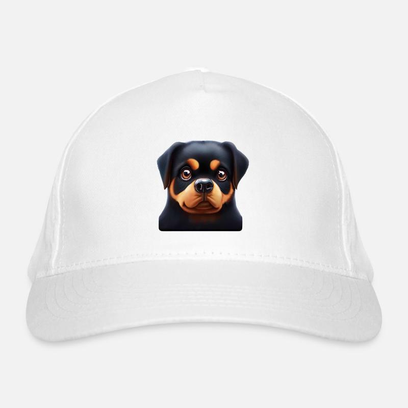 Playful Rottweiler Design Organic Baseball Cap
