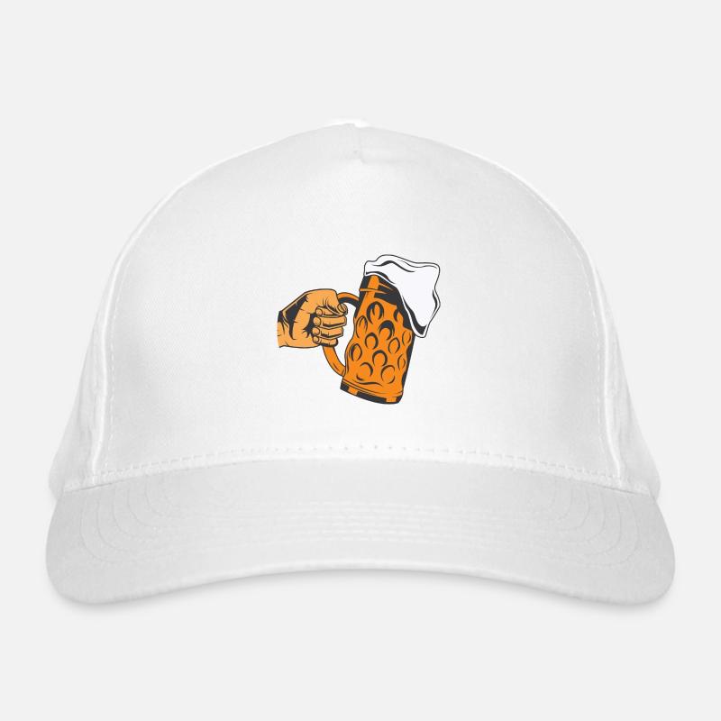 Hand mit Bier Bio-Baseballkappe